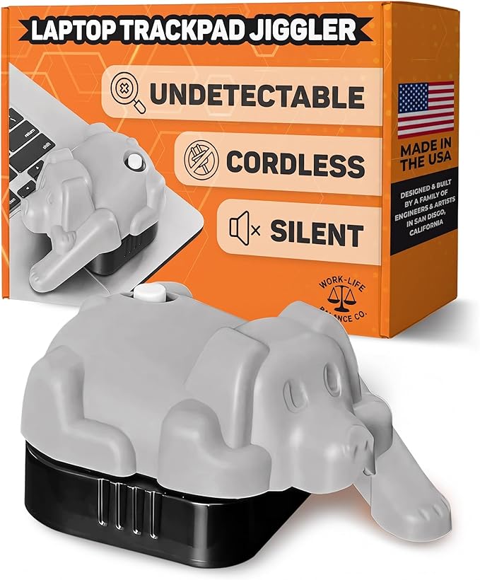 Magic Pet Touchpad Jiggler - Undetectable Natural Trackpad Movement, No USB, No Software, Patented | Mechanical Mouse Mover Made in USA, Keeps Laptop Screen Active, Cordless Silent for Remote Work