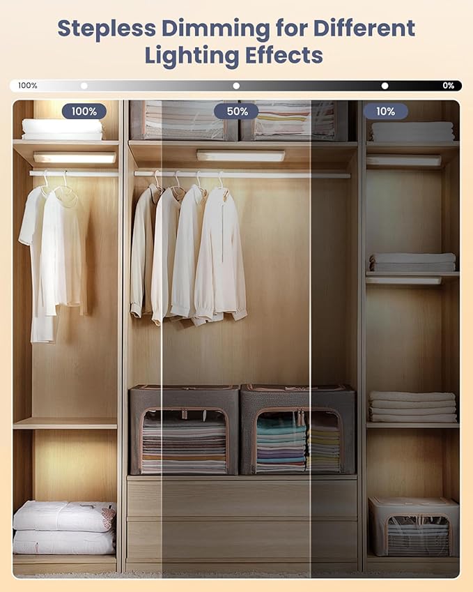 Pak Under Cabinet Lighting, 5 Pack 8 Inch 41 LED Motion Sensor Lights, Rechargeable Battery Operated Closet Light, Wireless Magnetic Dimmable 6500K Daylight White Under Counter Lights for Kitchen