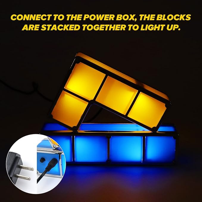LOSCHEN Night Light,DIY Stackable LED 7 Colors Interlocking Induction Novelty Desk Lamp,3D Puzzle Magic Light Bright Toy for Kids Teens,Gamer Decor Ideal Gift