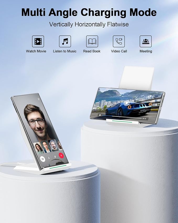 Fast Wireless Charger, [2 Pack] NANAMI Wireless Charging Stand for iPhone 17/17 Air/17 Pro/17 Pro Max/16/15/14/13/12, 10W for Samsung Galaxy S26/S26+/S25/S25+/S25 Ultra/S24/S23/S22, Pixel 6/5/4XL