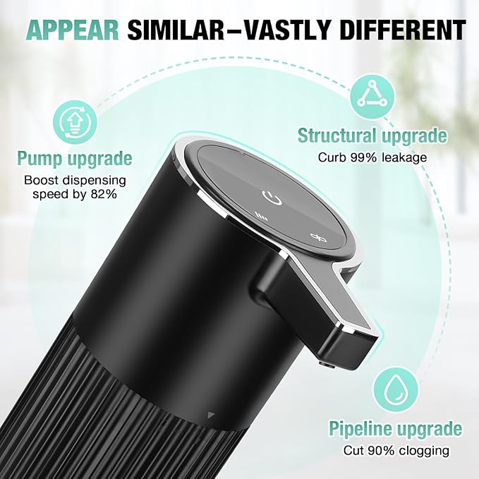 2 Pack Automatic Soap Dispenser: 14oz Plastic - Foaming Touchless 4 Level Adjustable Wall Mount Foam Black Rechargeable Electric Auto Smart Soap Dispenser Set - Bathroom Kitchen Hand Dish Lotion