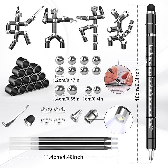 Dusor Gifts for Men Fidget Pen, Fathers Day Gift for Husband Dad Brother Boyfriend Multifunction Pen, Anniversary Birthday Fathers Day Gift from Daughter Son Wife, Cool Stuff Gadgets for Teens Boy