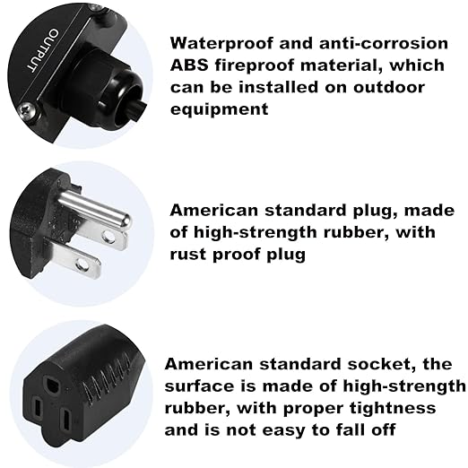 AC110V Waterproof Remote Power Switch, 20amp Wireless Remote Control Outlet Plug Switch with Long Range Remote, Outdoor Weatherproof Remote Control Switch Outlet