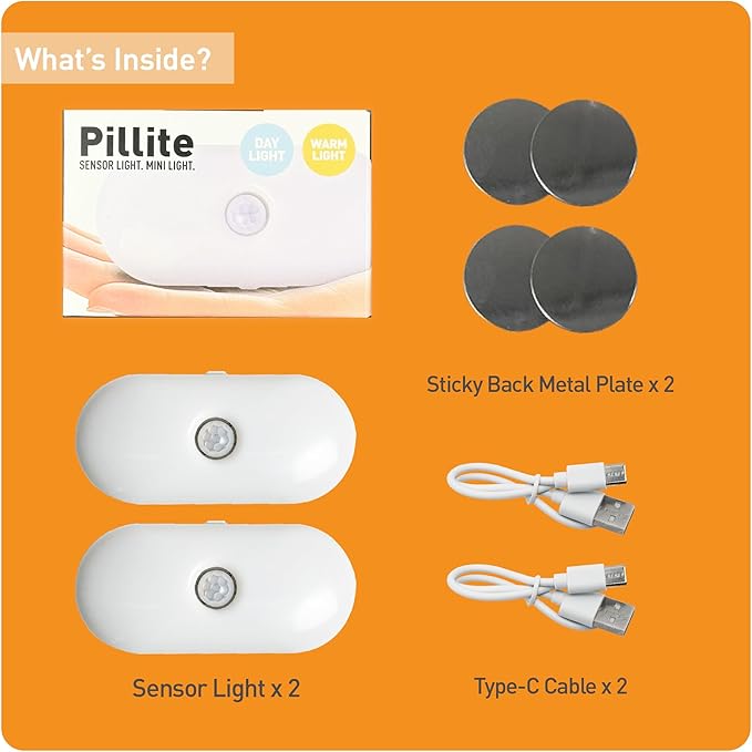 Rechargeable Motion Sensor Night Light, 2-Color White & Warm Toilet Light with Auto/On Mode, Magnetic & Adhesive Installation for Bathroom, Bedroom, Hallway (2 Pack)