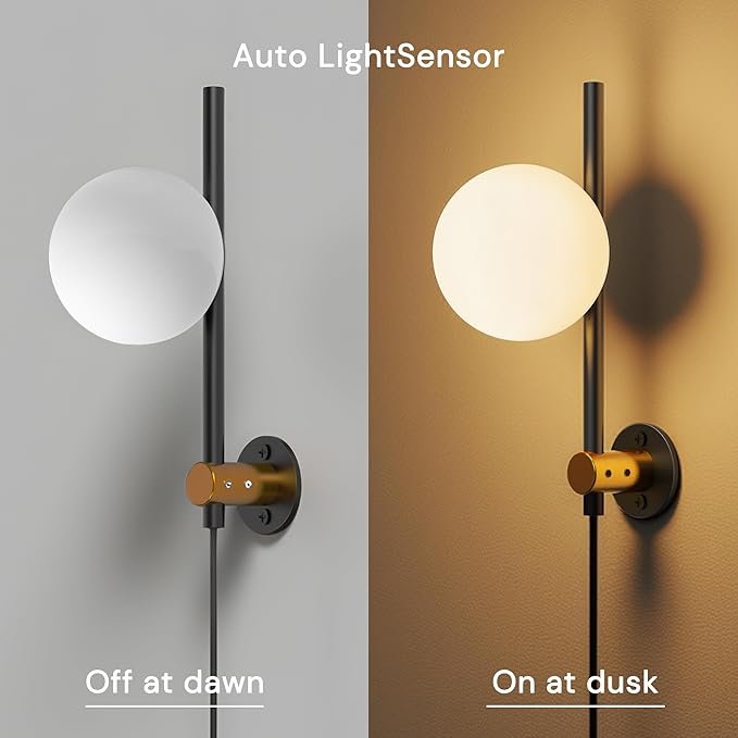 L LOHAS LED Night Lights Plug into Wall, Dimmable Night Light, Dusk to Dawn Sensor, 0-100LM Adjustable Brightness, Soft White 3000K Globe Shade Milky Nightlight with 4.92ft Cord for Bathroom, Hallway