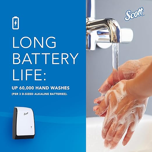 Scott® Pro™ High Capacity Automatic Soap and Hand Sanitizer Dispenser (32499), Touchless Dispensing, White, 1.2 L Capacity, 7.29" x 11.69" x 4.0" (Qty 1)