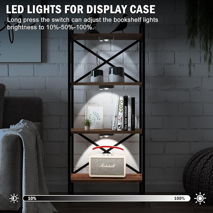 Black Motion Sensor Night Light, Wireless Rechargeable Puck Lights for Cabinet, Dimmable Stick on LED Closet Lights, Daylight White Motion Sensor Light Indoor(4 Pack)