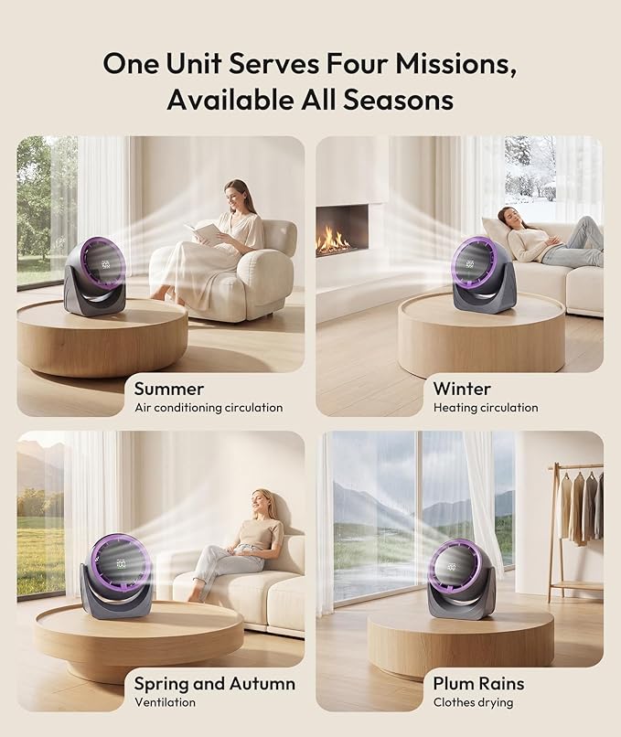 Sponvatt Rechargeable USB Desk Fan for Bedroom, Quiet Table Fan With Turbo Airflow, 100 Speeds,LED Digital Display, 360° Rotating, Small Personal Cooling Fans for Bedroom Home Office Dorm (Purple)