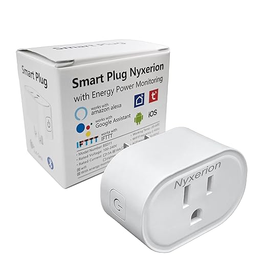 Smart Plug, ,WiFi Smart Plugs Compatible with Alexa and Google Home,Smart WiFi Outlet with Remote Control and Timer Function,2.4GHz Wi-Fi Only,No Hub Required, White