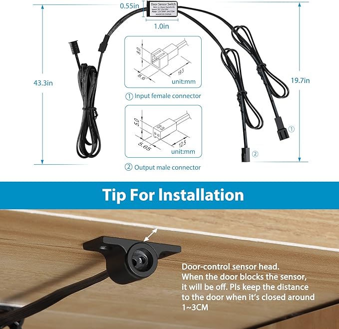 Litever LED Safe Lighting Kit. Door Control Activated. 6 pcs Slim 12 inch Light Bars. Linkable Extendable Plug-in for Gun Safe, Closet, Showcase, in-Cabinet Under Counter Pantry. Daylight 5000K