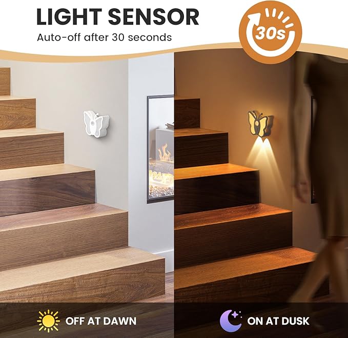 LOFTEK Motion Sensor Night Light, Rechargeable Stair Lights Indoor, Motion Sensor Light Indoor, Battery Operated Night Light for Hallway, Stairway, Bathroom, Bedroom, Kitchen, Gift, Warm White
