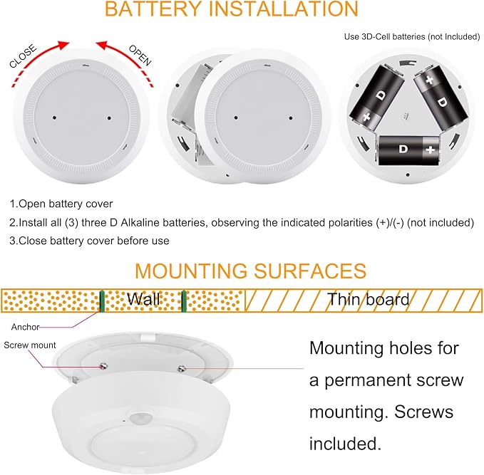 BIGMONAT Wireless Ceiling Light with Remote and Timer, Dimmable Motion Sensor Shower Light, Battery Operated LED Overhead Lighting for Bathroom Closet Hallway Pantry Laundry Stairs, 300LMs, 5.6In