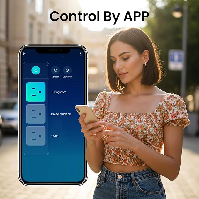 GHome Smart Power Strip with 3 WiFi Outlets & 3 USB Ports, ETL Listed Smart Surge Protector, Works with Alexa & Google, Individual Control WiFi Outlet Strip 4Ft Extension Cord for Home Office & Travel