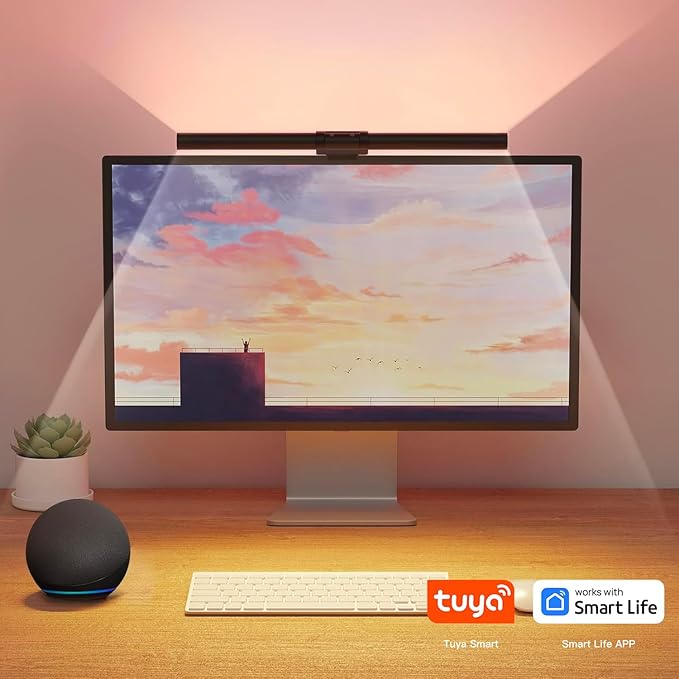 Monitor Light Bar, USB Reading LED Task Lamp with Touch Control, No Screen Glare Dimmable Desk Lamp Computer Monitor Light Bar for Screen Home Office,Work with Alexa and Google Assistant