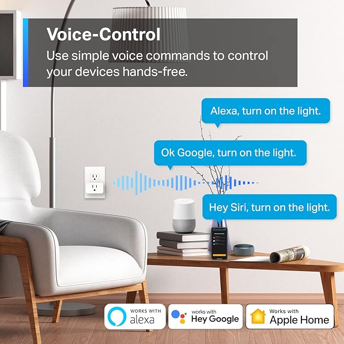 TP-Link Tapo Apple HomeKit Smart Plug Mini, Compact Design, 15A/1800W Max, Super Easy Setup, Works with Siri, Alexa & Google Home, UL Certified, 2.4G Wi-Fi Only, White, Tapo P125(2-Pack)