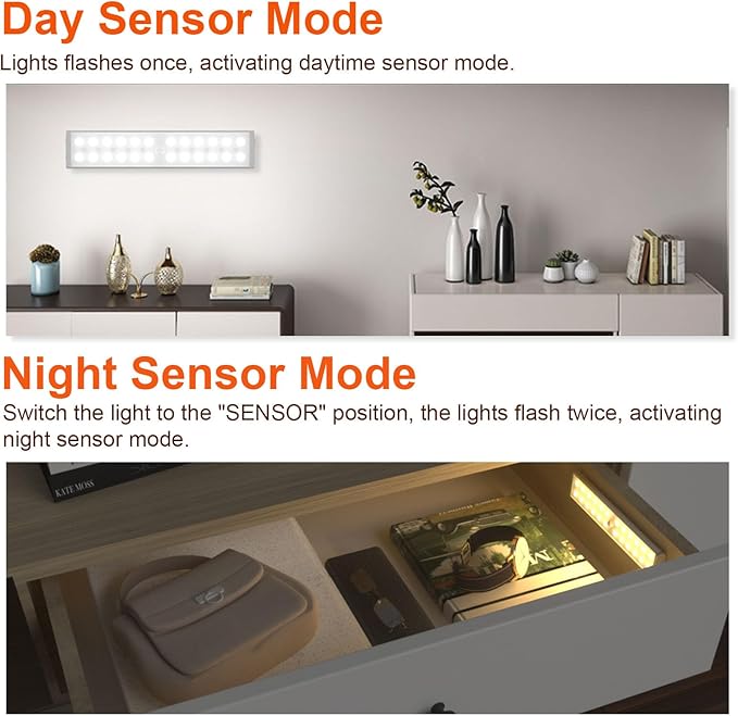 58 -LED Under Cabinet Lighting, Rechargeable RGB Motion Sensor Light Indoor Night Lights with Remote Control, 2 Pack Wireless Under Counter Lights for Kitchen, Wardrobe, Hallway, Stairs, 15 Colors