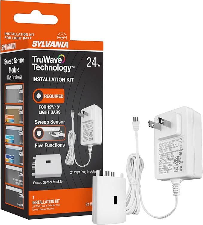 Sylvania TruWave Undercabinet Installation Kit for 12"/18" LED Bars, Sweep Sensor and 24W Adapter Set - 1 Pack (62341)