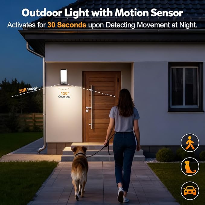 Motion Sensor Outdoor Light, 10000mAh Rechargeable Battery Operated Outdoor Light with Remote 3 Modes & Dimmable 3000-6000K, IP65 Waterproof Outdoor Security Light for Garage,Fences,Patio,Garden