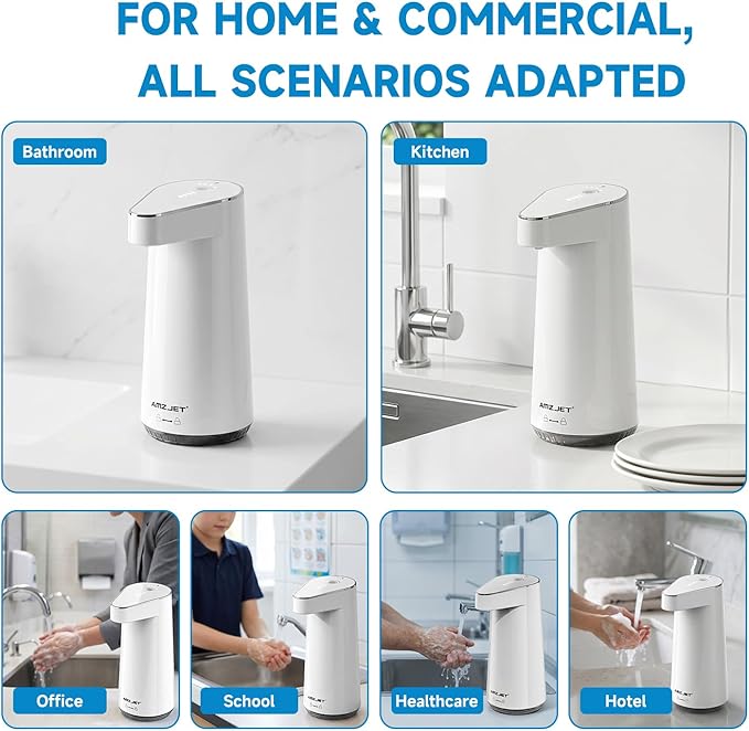 2026 Patent Edition Automatic Soap Dispenser Touchless - 300ml Liquid Soap Dispenser with IPX5 Waterproof, 4-Speed Liquid Adjustment, Type-C Charging, for Kitchen, Bathroom, Hand Washing