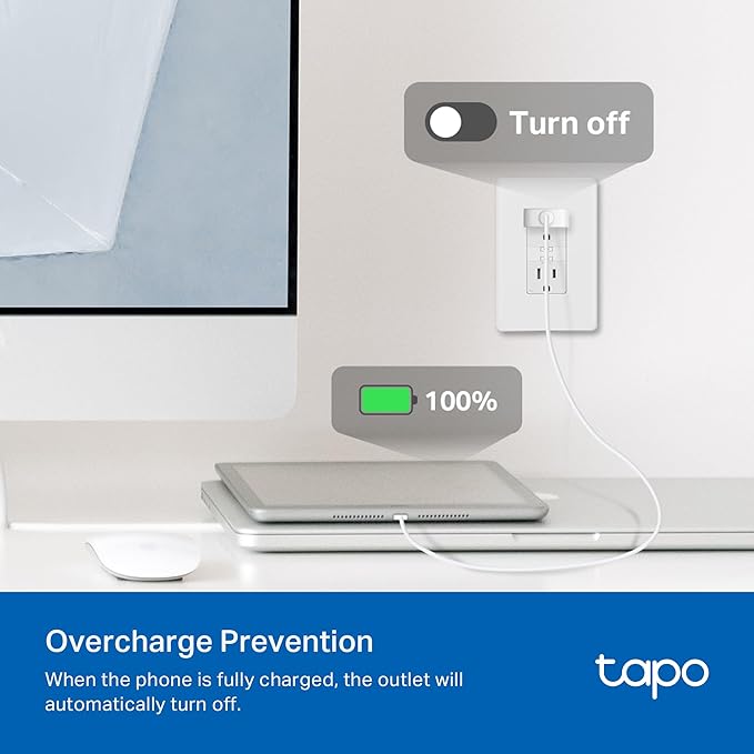 TP-Link Tapo Smart Plug Mini, Matter Compatible, Compatible with Alexa, Google Home & Samsung SmartThings, Energy Monitoring, 15A, UL Certified, 2.4G Wi-Fi Only, Tapo P110M(4-Pack)