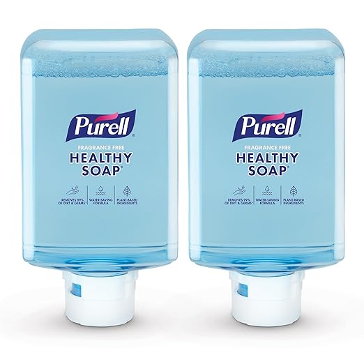PURELL HEALTHY SOAP with CLEAN RELEASE Technology Fragrance Free Foam, 1200 mL Refill for PURELL ES10 Automatic Soap Dispenser (Pack of 2) - 8385-02
