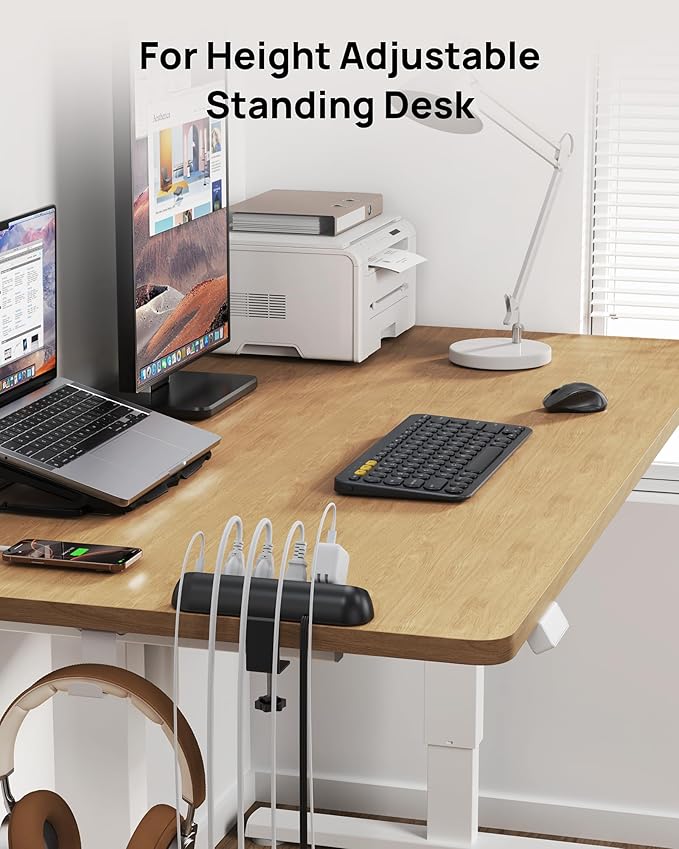 TROND Desk Clamp Power Strip USB C PD 20W- Surge Protector with 4 AC Outlets 4 USB Ports, Flat Plug 6ft Extension Cord, 1700J, ETL Listed, Fits 1.97 in Tabletop Edge, for Home Office Desk Accessories