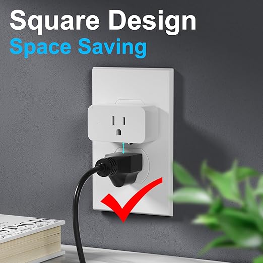 2 Pack Smart Plugs, WiFi Outlets Compatible with Alexa&Google Assistant,15A/1800W Max, Smart Socket with Timer and Group Control, No Hub Required, Simple Setup, for Home(2.4G WiFi Only)