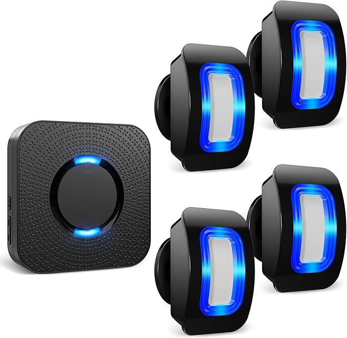 Wireless Motion Sensor LED Light - Motion Detector Alarm Chimes Door Sensor with 500 FT Range Security Alert Monitor System for Home, Business, Store, Office, School