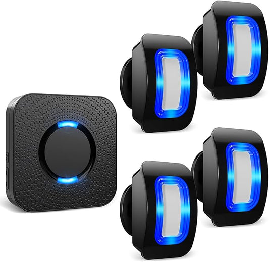 Wireless Motion Sensor LED Light - Motion Detector Alarm Chimes Door Sensor with 500 FT Range Security Alert Monitor System for Home, Business, Store, Office, School