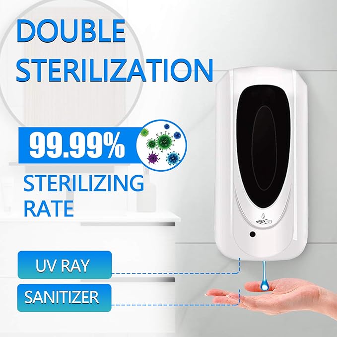 LATT Automatic Liquid Hand Sanitizer Dispenser Wall Mounted, Commercial Touchless Soap Dispenser, Refillable Sensor Hands-Free Dispenser for Hospital Hotel School Restaurant, 33oz/1000ml