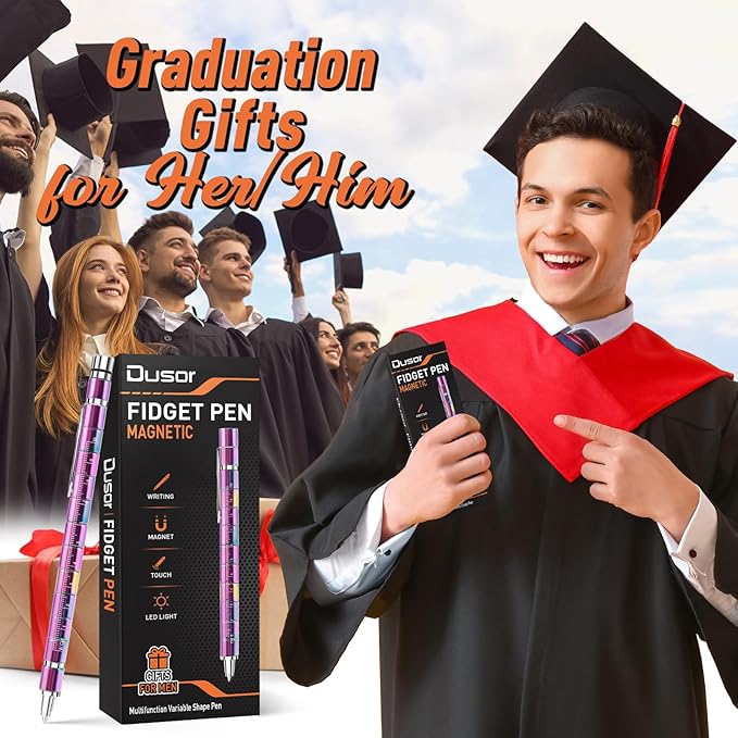 Dusor Gifts for Men Fidget Pen, 2026 Graduation Gift for Him Her Multifunction Pen, Anniversary Birthday Father‘s Day Gifts for Men Dad Husband Brother Boyfriend, Cool Stuff Gadgets for Son Teens Boy