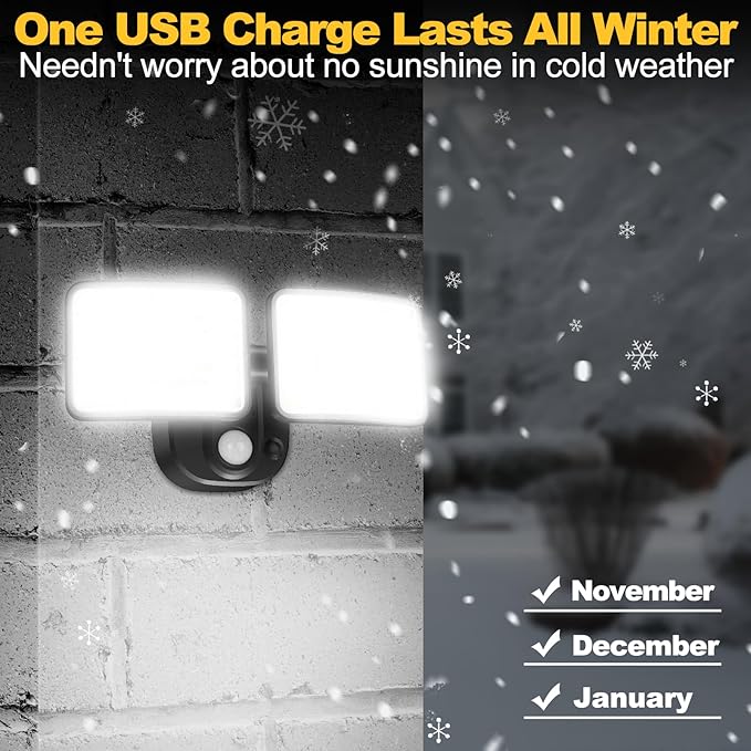 Rechargeable Battery Powered Motion Sensor Outdoor Lights with 2500LM & 4000LM(High Brightness), Wireless Flood Lights 1-3 Months Endurance, USB Charging Security Lights for Garage Yard Patio Garden