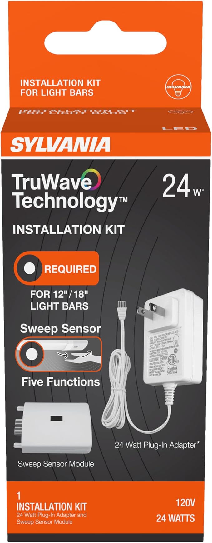 Sylvania TruWave Undercabinet Installation Kit for 12"/18" LED Bars, Sweep Sensor and 24W Adapter Set - 1 Pack (62341)