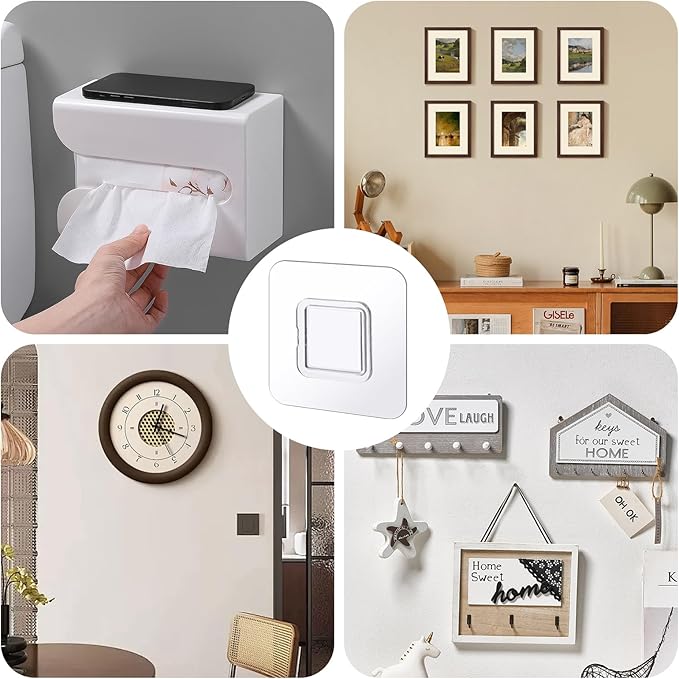6 PCS Shower Phone Holder, Self-adhesive Sticker Replacement, Wall Mounted Replacement Sticky pads, Waterproof Phone Holder's Hook Replacements Adhesive Strip for Toothpaste Dispenser Wall Mounted