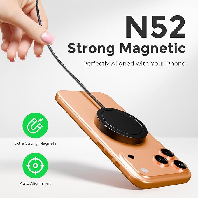 25W Magnetic Wireless Charger: Qi2.2 Qi2 Fast Charging Pad for iPhone 17 16 15 14 13 12 Pro Max, Samsung Galaxy S26 S25, Google Pixel 10, AirPods-Slim Portable for Travel Bedside Office-Black 2 Pack
