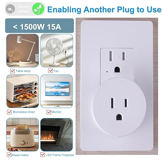Remote Switch Outlet, GreenCyle Remote Control Plug with 2 Remotes,Wireless On/Off Light Switches Wall Mounted, 15A/1500W, TUV List, No Wiring Needed, 500ft RF Range,for Lamp,Fans,Appliances