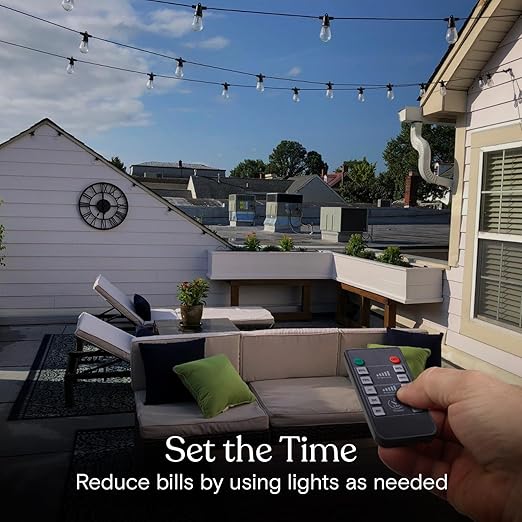 Brightech Smart Dimmer Plug for LED Outdoor String Lights, Comes with Remote Control, Works Up to Max Power 150W, Waterproof Commercial Grade Dimmer for Dimmable String Lights