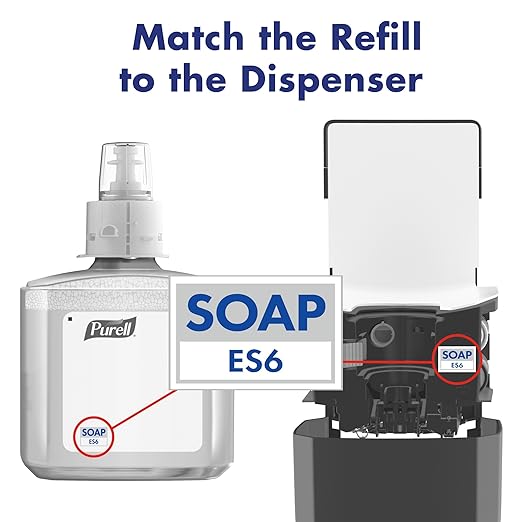 PURELL ES6 Automatic Wall-Mounted Hand Soap Dispenser, Graphite, Compatible with 1200 mL PURELL HEALTHY SOAP Refills (Pack of 1) - 6434-01 - Manufactured by GOJO, Inc.