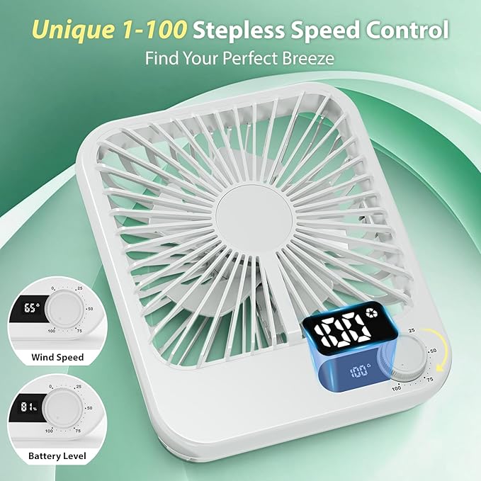 Portable Travel Fan for Cruise Approved, Cruise Essentials 2026 Rechargeable Fan100 Speed Wind Adjustable, Small Travel Essentials for Hotel Beside Sleeping Cruise Ship Essentials Cruise Must Haves