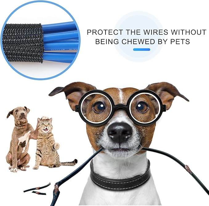 AGPTEK Cable Sleeve, 25ft - 4/5 inch Cable Management Desk Cord Cover Organizer Wire Hider for Home Office Computer TV Wire Loom Tubing Pet Proof Cord Protector from Cat Dog Chewing, Black