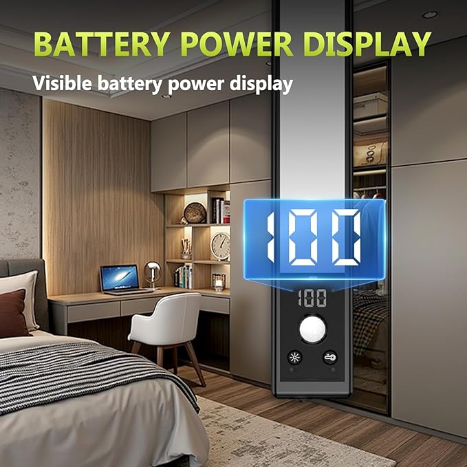 Mpotmiy Under Cabinet Lights with Digital Display,52 LED Rechargeable Motion Sensor Light Indoor,3 Color Temperatures, Magnetic Dimmable Closet Lights, Under Counter Light for Kitchen, Stairs,2-Pack