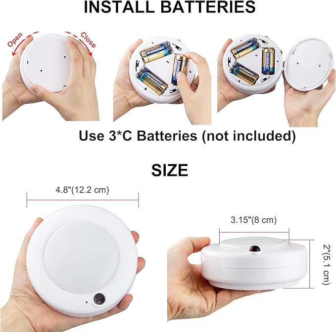 BIGMONAT Wireless LED Ceiling Light, Battery Operated RGB Shower Light with Remote and Timer, Color Changing, Dimmable for Bathroom, Closet Pantry Hallway Stairway Cabinet Counter