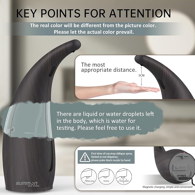 Automatic Soap Dispenser Touchless,300ML Hand & Dish Countertop Electric Liquid Rechargeable Dispenser with Sensor,Modern 4 Gear Adjustable Waterproof Kitchen Auto Soap Pump