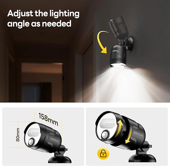 Rechargeable Battery Operated Motion Sensor Light, 4000mAh Battery Powered Spotlight 600 Lumen Outdoor IP65 Waterproof for Porch, Yard, Wall, Garden