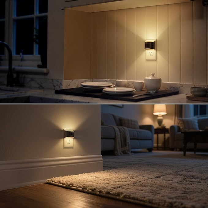 DORESshop LED Night Light[4 Pack], Night Lights Plug into Wall, 3 Mode Plug in Night Light with Motion Sensor, Dusk to Dawn Sensor, Nightlights for Adults, Bedroom, Bathroom, Hallway