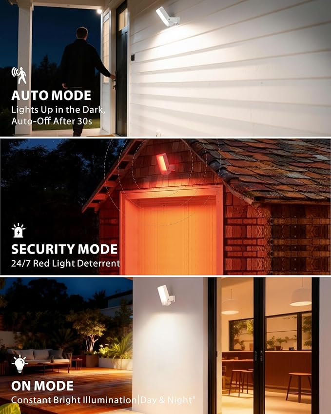 KMSCO Battery Motion Sensor Light Outdoor, Motion-Sensing Security Light with Remote Control, 10000mAh 600 Lumens IP65 Waterproof, Ideal for Porches,Garages,Yards (White, 2 Pack)