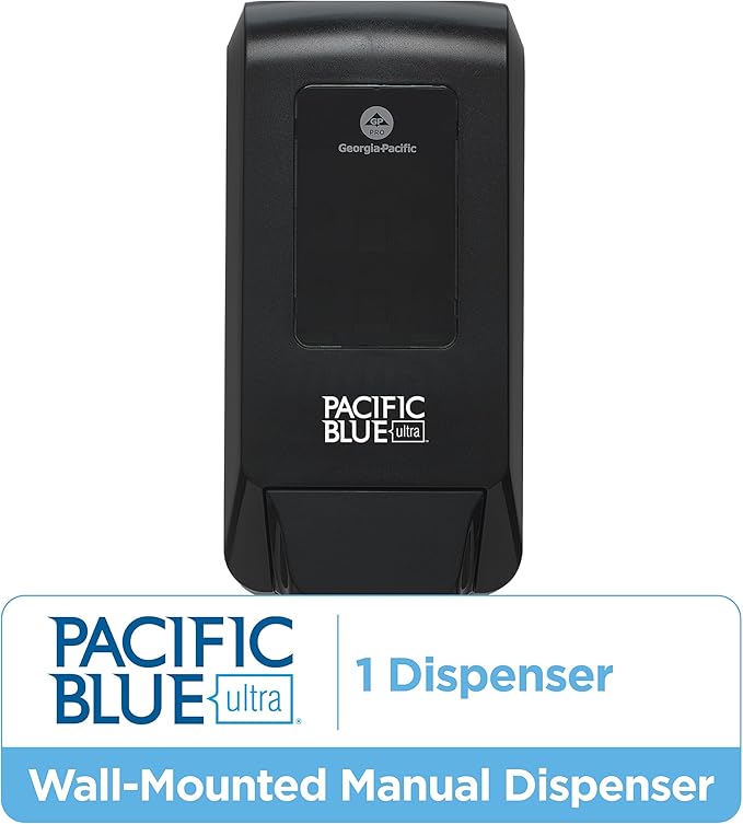 Georgia-Pacific (53057) Pacific Blue Ultra Manual Push Soap Dispenser, Wall Mounted, Easy to Install & Maintain