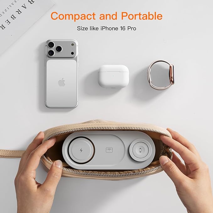 2026 for Apple Watch 5W Fast Charger：（15W） 3 in 1 Wireless Charging Station for Apple Mag-Safe Charger Stand,Fast Magnetic Wireless Charger Station for iPhone17 16 15 14 13 12 Series,Airpods, Watch