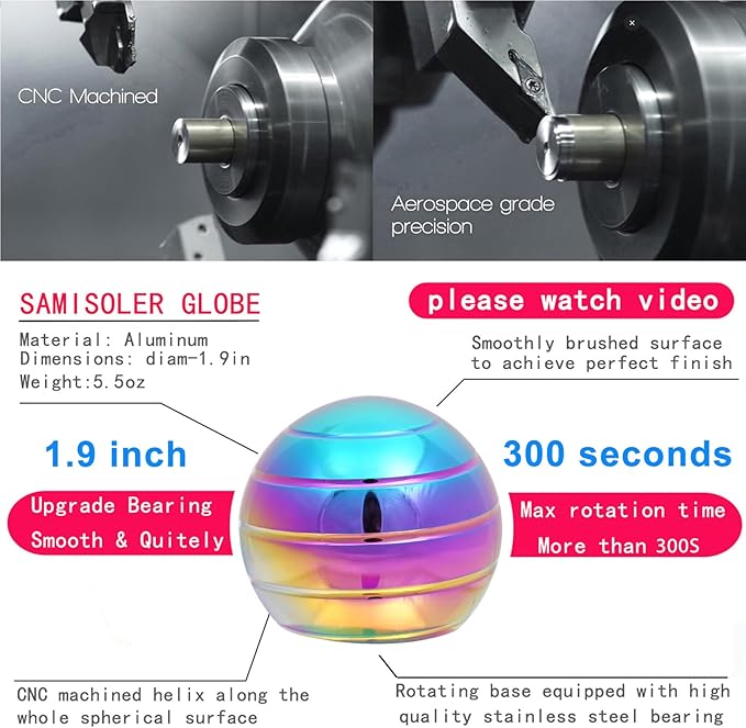 Desk-Kinetic-Toys Cool-Gadgets for Fidget: Cool-Stuff Thing Game Toy for Adult Teen Children Kid, Stress Relief Optical-Illusion Gifts for Office School Home Man Women Christmas Spinning 300 Seconds