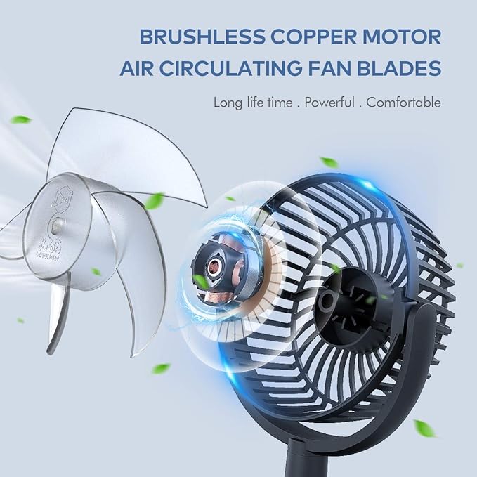 Mini Desk Fan, USB Powered Desktop Fan with 4 Speeds, Small but Powerful Strong Airflow Work Quiet, 310° Adjustment, Portable Personal Air Circulator Fan for DesktopTable Office Bedroom-Black
